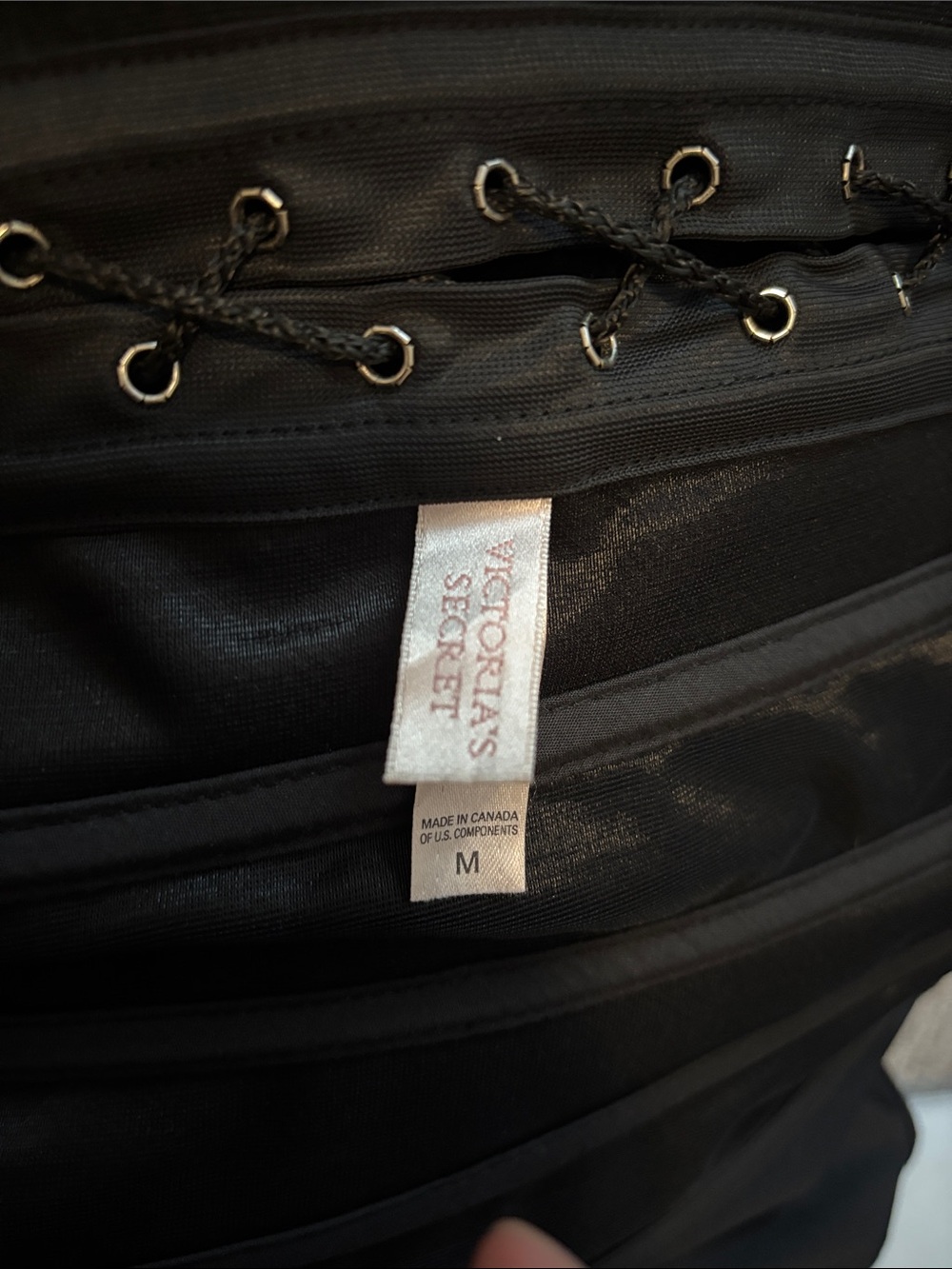 Victoria's Secret Black Velvet Corset Tank Top - Picture 3 of 4